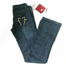 Seven7 Vintage Women&#39;s Boot Cut Jeans Size 24, Studded Embellished Pocke... - £50.86 GBP