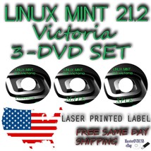 Linux Mint 21.2 &quot;Victoria&quot; - 3 DVD Set with Cinnamon, MATE and XFCE - £7.78 GBP