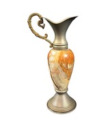 Small Marbled Onyx and Pewter Jug Vase – Elegant Decorative Piece - 2Y66 - $183.78 CAD