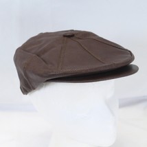 Leather Spitfire Brown Newsboy Paperboy Cap Beanie Vintage 5/7 - $64.67