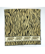 Vintage 90s Disney Animal Kingdom Beach Towel Tiger Stripe Black Beige Bath - $23.69