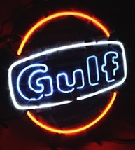 GULF Oil Gas Logo Neon Sign 16&quot;x16&quot; - £109.34 GBP