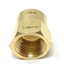 Lead-Free G Thread (Metric BSPP) Female to NPT Female Adapter (1/2&quot; x 1/2&quot;) - $331.84 MXN