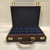 Briefcase for Coins Brown PU Leather, Including 3 Trays Numis IN Ve Day - £199.07 GBP