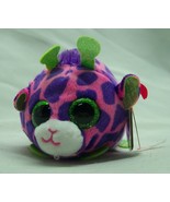 TY Teeny Tys FERRIS THE LITTLE PINK &amp; PURPLE GIRAFFE 4&quot; Plush Stuffed An... - $20.31 CAD