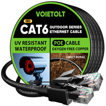 Cat 6 Outdoor Ethernet Cable 100 Ft, 10Gbps 550Mhz Pure Copper Network I... - $72.26