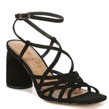 NEW Sam Edelman Daffodil Black Suede Leather Ankle Strap Heels Sandal Size 9 - £55.86 GBP