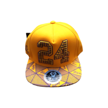 Los Angeles Lakers NBA Kobe Bryant #24 Rhinestones Snapback Hat Yellow OSFM - £23.67 GBP