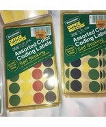 Vintage 80s Dennison Office Buddies assorted color, coding labels self s... - €16,13 EUR