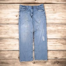 Levi Strauss Signature Authentics Mens Med Wash Loose Straight Jeans Size 38x33 - $16.79