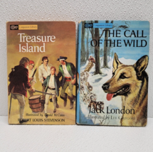 Vintage Set of 2 HC Companion Library Books - Call Of The Wild &amp; Treasure Island - $11.57