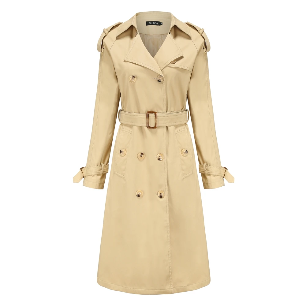 Kenntrice New Spring  Windbreaker For Women Fashion Cotton Turn-down Collar Coat - £155.37 GBP