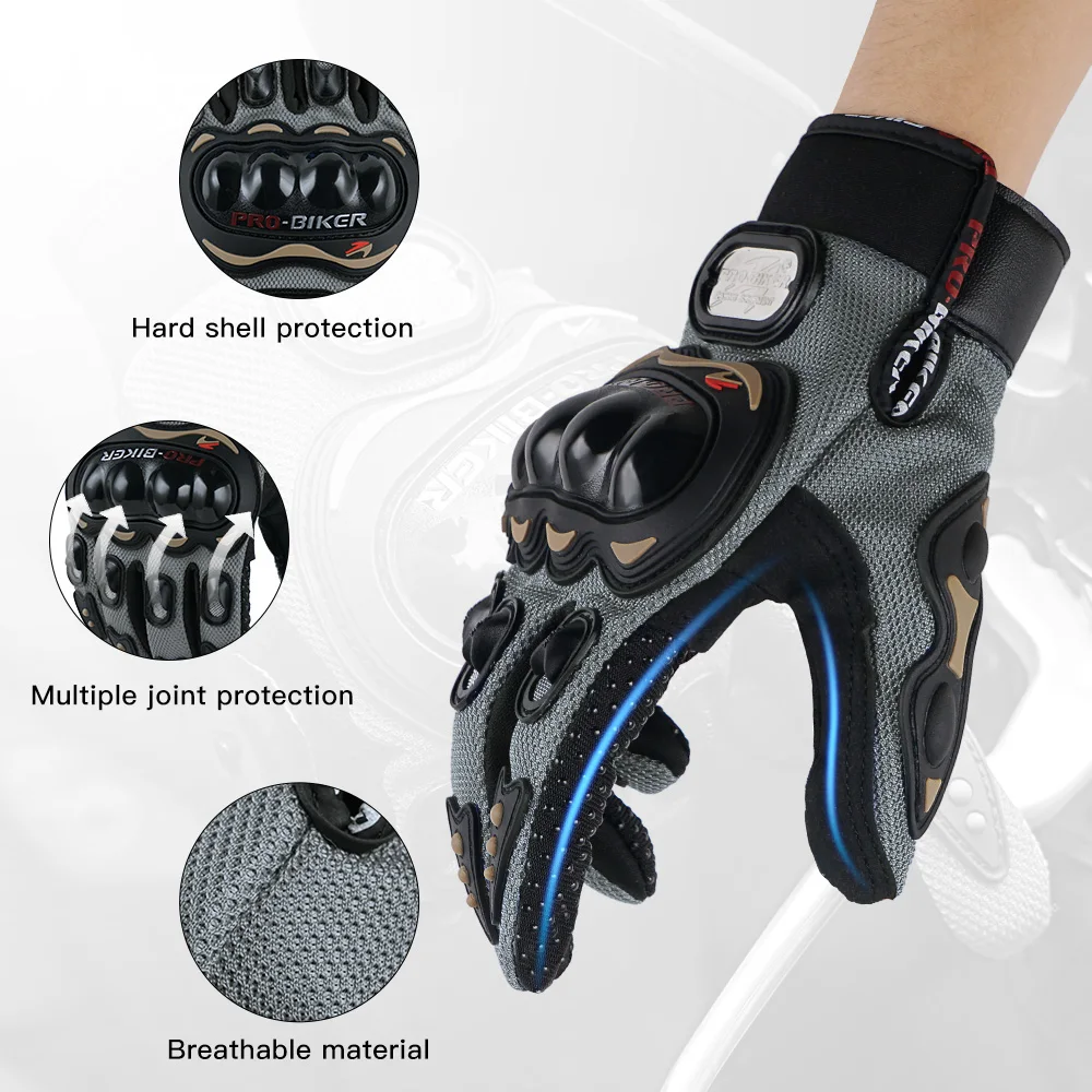 Breathable Motorcycle Riding Gloves Men Summer Cycling Protective Motorbike - £14.77 GBP