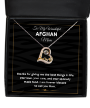 Afghan Mom Necklace Gifts - To My Wonderful Mom - Love Pendant Jewelry  - £39.27 GBP