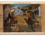 Paul Revere&#39;s Ride Boston Massachusetts Ma Unp Lino Cartolina - $3.36