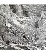 Titanic Women And Children First 1912 Woodcut Print White Star Nautical ... - $70.15 CAD