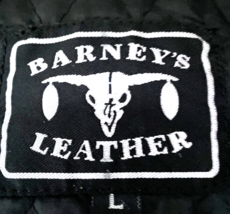 Barneys Black Leather Jacket Mad Max Moto Biker Womens LARGE Belted Quilted VTG - £111.24 GBP