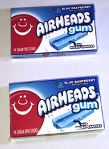 SHIP N 24HRS-2 Pkgs Airheads Gum Blue Raspberry Chewing Gum 14 Pcs Ea Pack-NEW - £4.57 GBP
