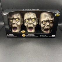 Zombie Pathway Markers LED Lights Spooky Halloween Decor Set Of 3 Working - $33.65