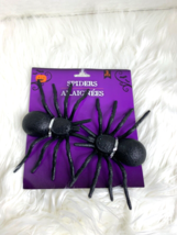 New Party Decorations 2 pack Black Spiders 6 x 4 in Fun Joke - $6.92