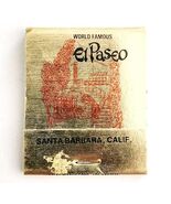 El Paseo Italian Restaurant Vintage Matchbook Somerset Matches Struck E19E - €17,04 EUR