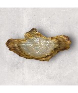 Vintage Akcam Glass Bowl Dish Gold Irridescent Pearl Oyster Shell 15” x 12” - $942.45 MXN