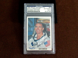 Walter Cunningham Apollo 7 Signed Auto L/E Space Shots 1990 Ventures Card Psa - £191.33 GBP