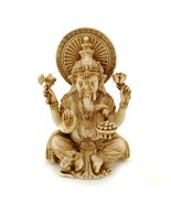 GANESHA STATUE 3.25&quot; Small Hindu Elephant God Ivory Color Resin NEW Lord... - £10.35 GBP