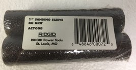 Ridgid 2-Pack 1&#39;&#39; Medium Sanding Sleeves 80 Grit AC7008 - £5.28 GBP