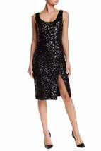 Cosmic Sparkle Sequin Sheath Sleeveless Cocktail Dress - £43.20 GBP