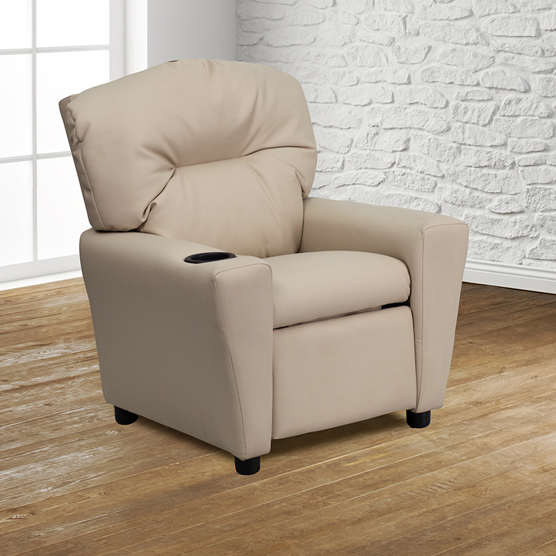 Beige Vinyl Kids Recliner BT-7950-KID-BGE-GG