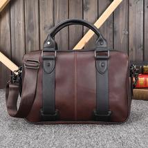 Vintage Briefcases New Crazy horse PU Leather laptop briefcase business for men - £67.93 GBP