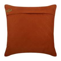 Pleated Crystal Embroidered Orange Suede 16&quot;x16&quot; Pillow Cover, Crystal Rust - £27.87 GBP+