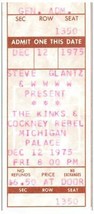 The Kinks Cockney Rebel Ticket Stub Diciembre 12 1975 Detroit Mi sin Usar - £47.35 GBP