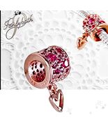Pandora Rose Gold Plated Red Freehand Heart Barrel Charm 789548C01 US SE... - $63.50 CAD