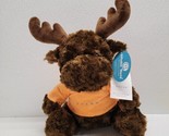 Volvo Brown Moose Plush Orange Shirt Hoodie 10&quot; Stuffed Animal Giftable ... - £51.19 GBP