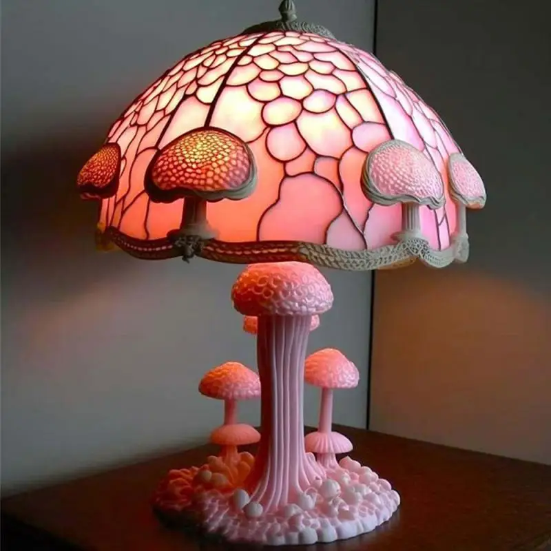 Colorful Mushroom Table Lamp Decoration Design Home Resin Craft Mushroom... - $21.67+