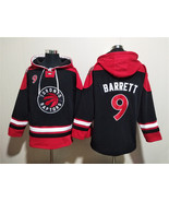 Men&#39;s Toronto Raptors #9 RJ Barrett Black Red Lace-Up Pullover Hoodie - $1,440.35 MXN