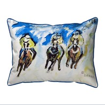 Betsy Drake Three Racing Horses Extra Large 20 X 24 Indoor Outdoor Pillow - £54.44 GBP