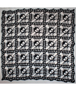 Hand Crochet Skull Afghan| Table Topper| Shawl ~ Black Sparkle - £154.39 GBP