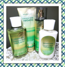 4 Bath &amp; Body Works Coconut Lime Verbena Shower Gel Body Cream Lotion Mist Lot - $50.26