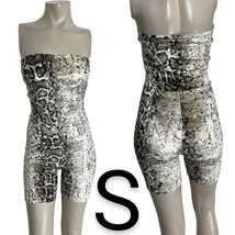Velvet Taupe Snakeskin Tube Bodycon Romper~Size S - $28.99