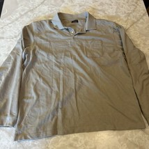 Van Heusen Flex Men&#39;s Gray Long Sleeve Polo Shirt look at pictures for size - $11.04