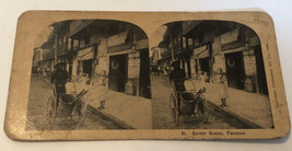 Vintage Street Scene Stereoview Card Panama - $4.94