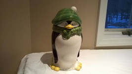 Mulberry Home Collection Penguin Cookie Jar w/ Golf/Scottish Hat &amp; scarf 12+&quot; H - £12.94 GBP