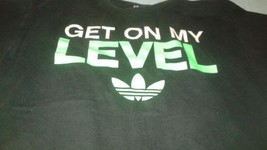 ADIDAS Get On My Level T-Shirt Sz M Black&amp;Green - £31.06 GBP