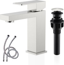 Kenes Single Handle Brushed Nickel Vanity Sink Faucet Lj-9031 Includes P... - £60.96 GBP