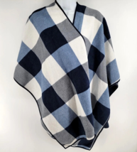 Woolrich Poncho Cape Shawl Women&#39;s One Size Blue Open Reversible - $24.70