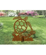 36in Tall Sea Turtles Coastal Decor Sturdy Rust Metal Yard Art Lawn Scul... - $349.00