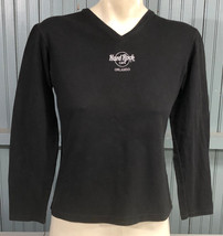 Hard Rock Cafe Orlando Black Women&#39;s Long Sleeve T-Shirt Stretch Top Siz... - $16.42